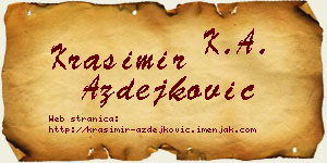 Krasimir Azdejković vizit kartica